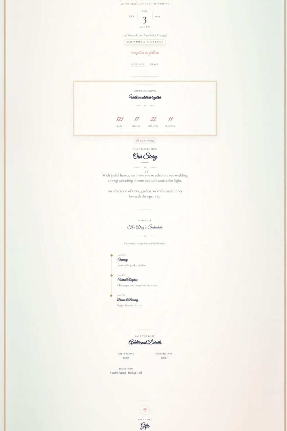 Cascade Bloom Wedding Invitation