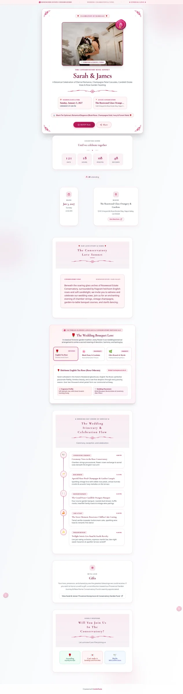 Elegant Rose invitation template preview