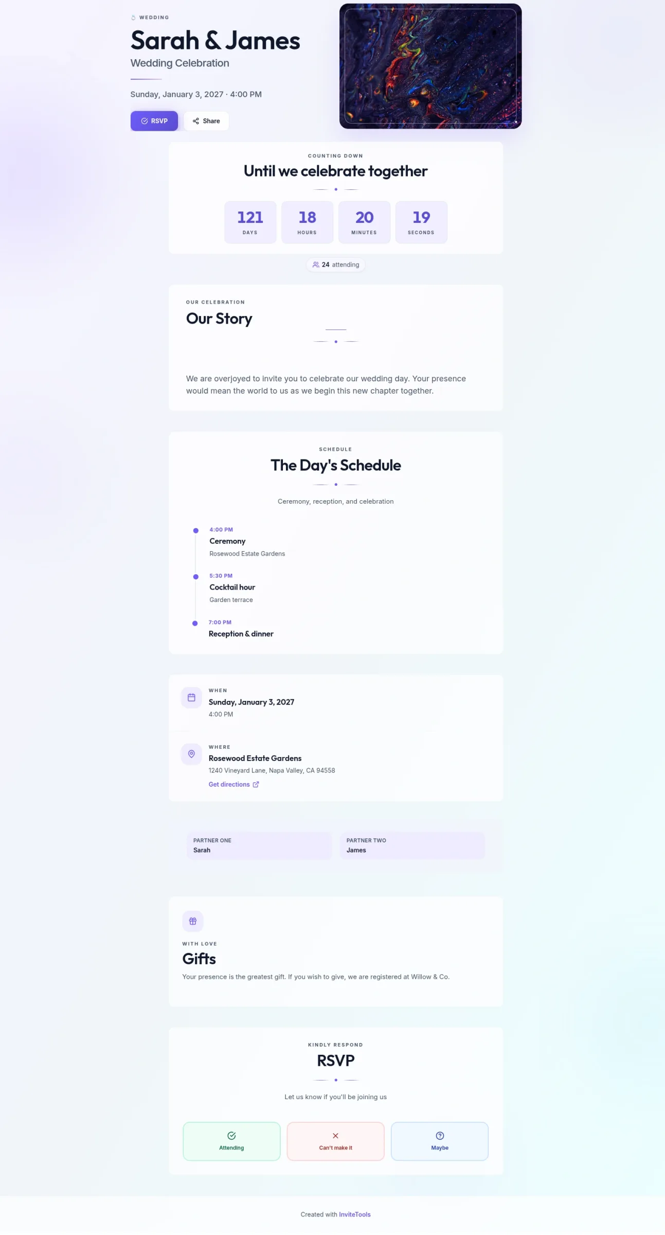 Abstract Union invitation template preview