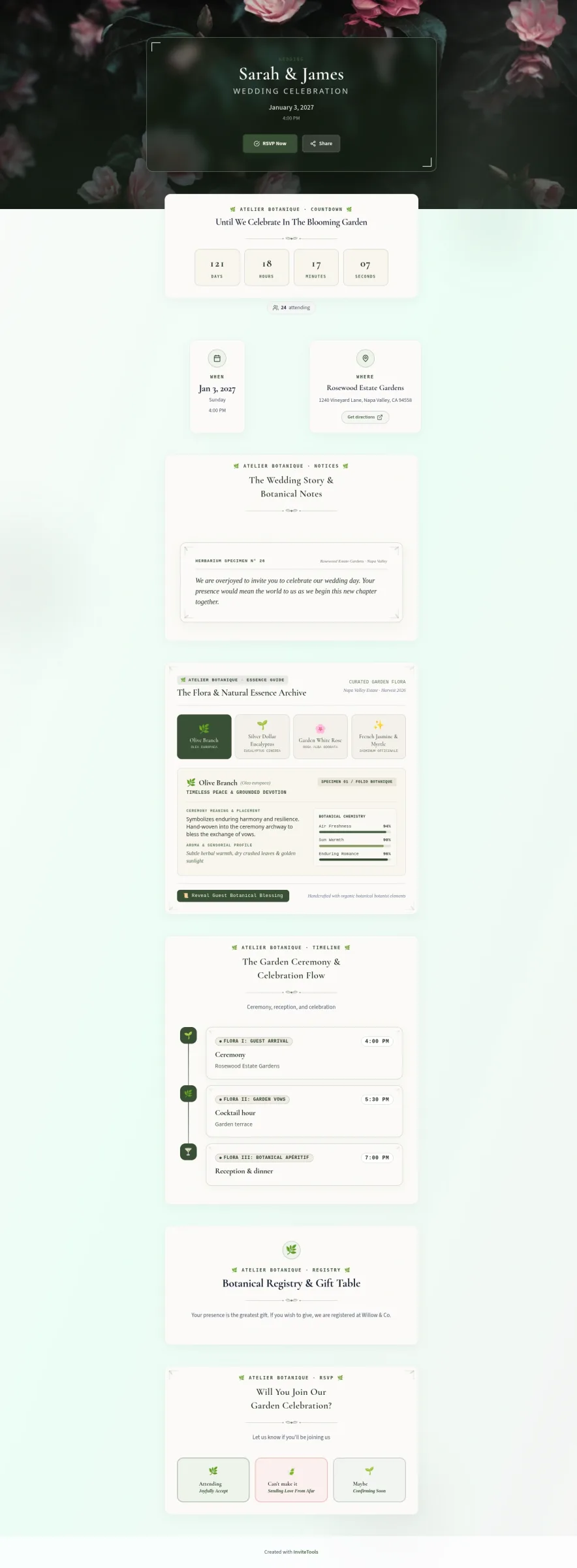 Botanical Line invitation template preview