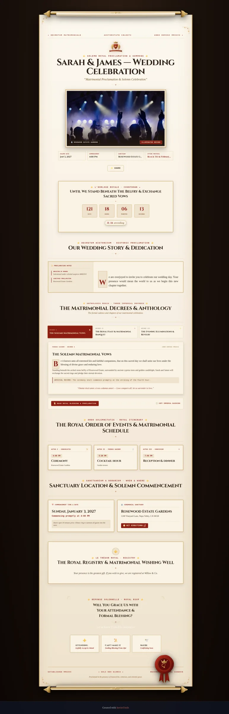 Formal Scroll invitation template preview
