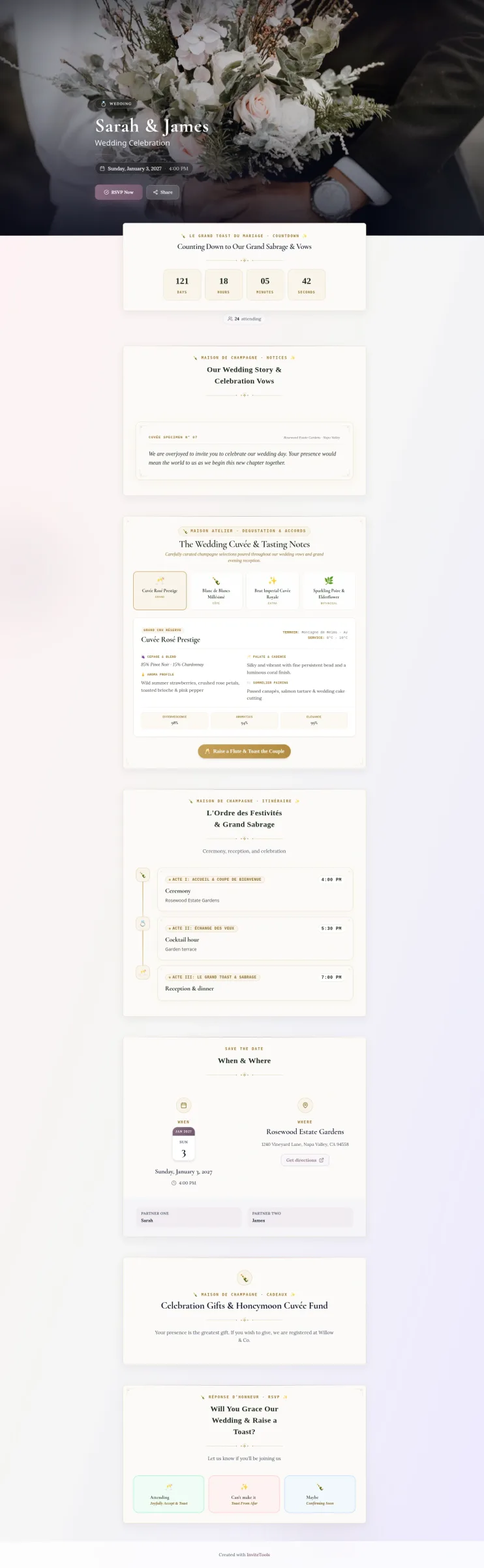 French Chateau invitation template preview