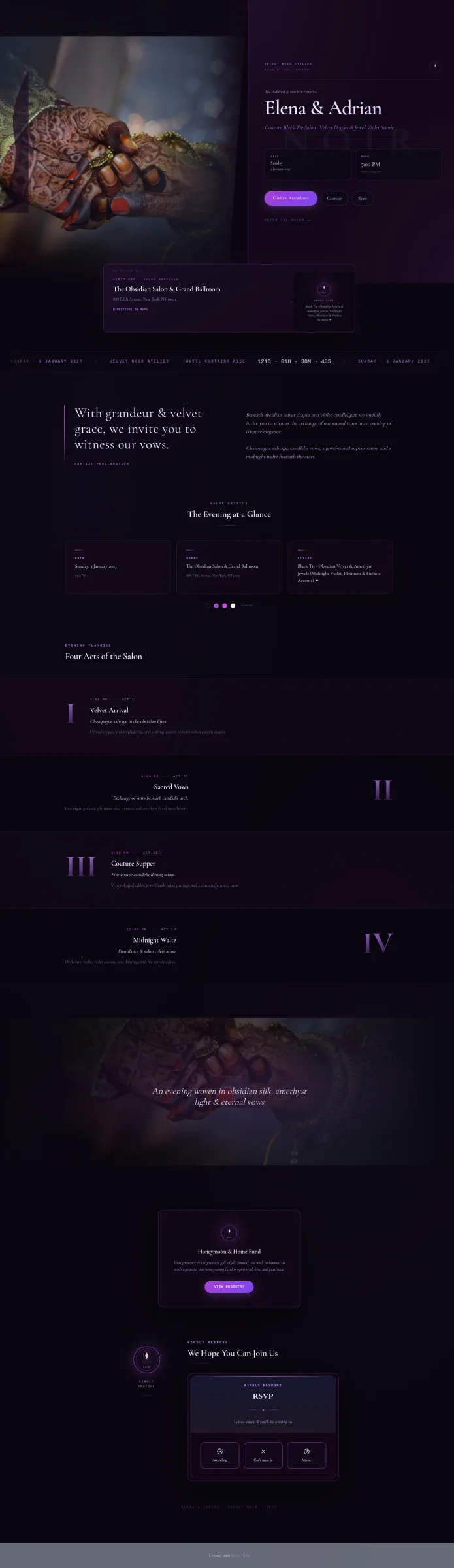 Velvet Noir invitation template preview