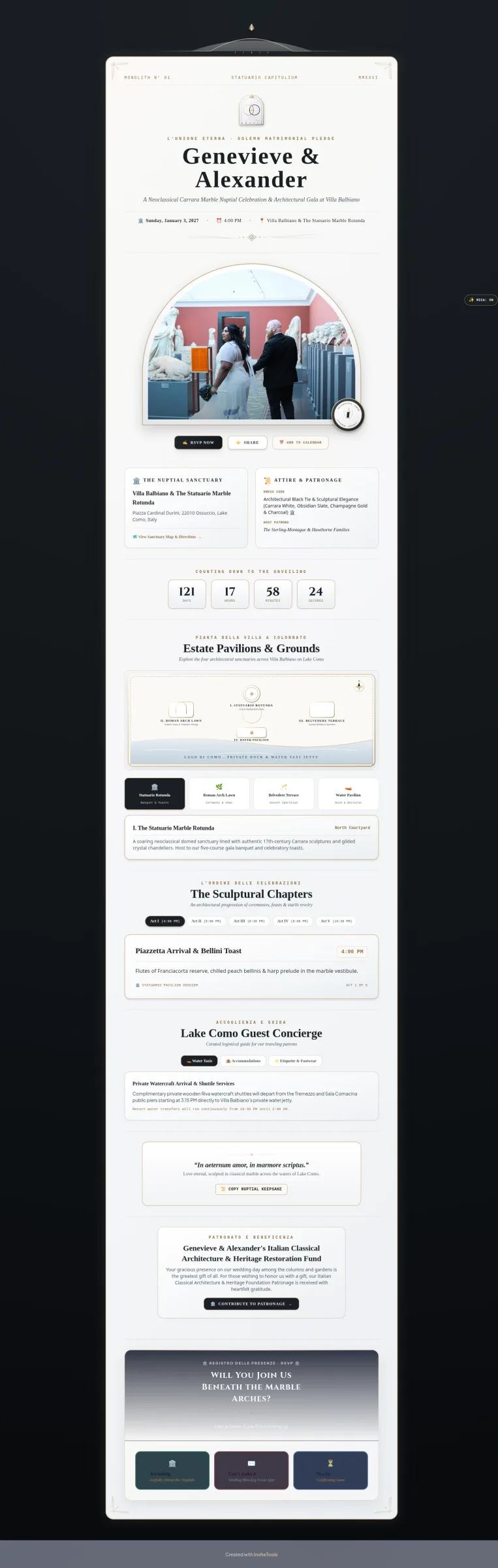 Marble Union invitation template preview