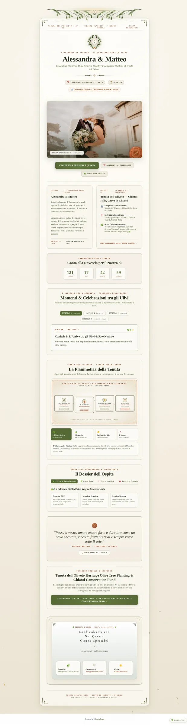 Olive Grove invitation template preview