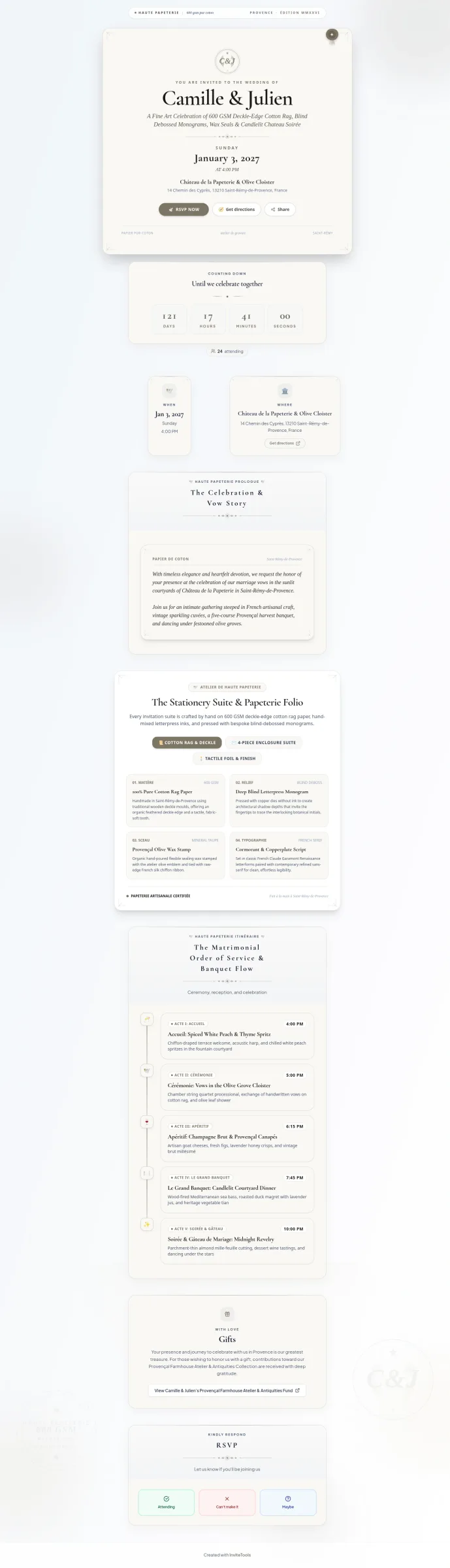Paper White invitation template preview
